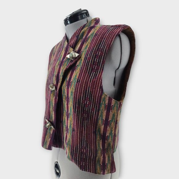 Outback Adventurous Clothing Vest Womens L Tapestry Artsy Boho Hippie Unique VTG - Picture 2 of 12